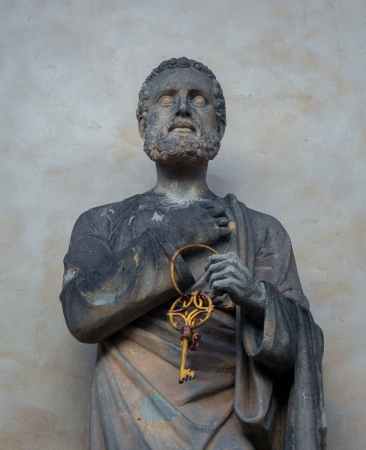 sculpture with golden key